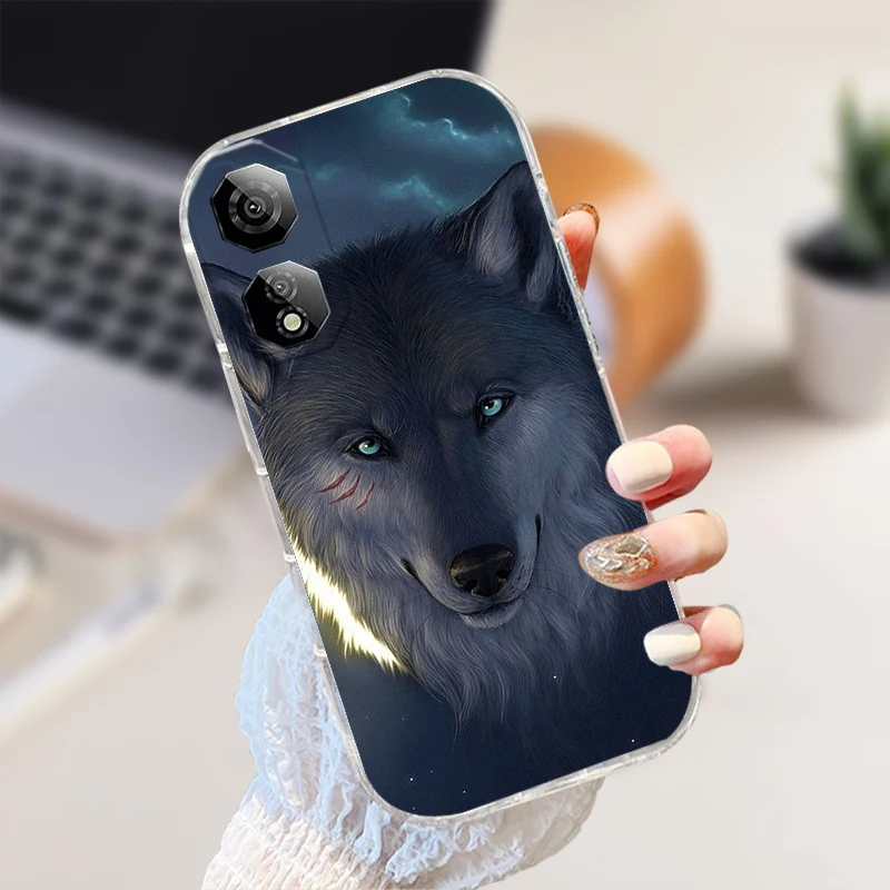 Shockproof Clear Silicone TPU Phone Case with Cute Animal Design