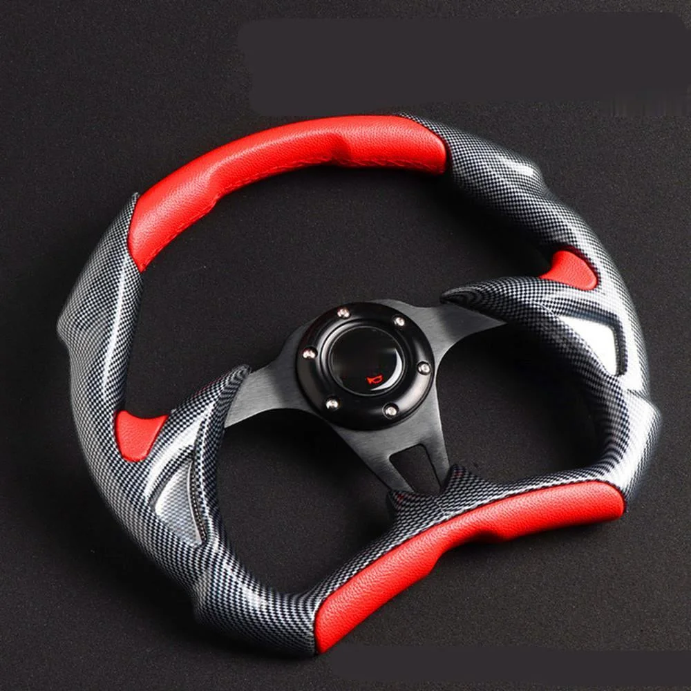 14 inch Car Modified semicircle carbon fiber PVC steering wheel modified racing sports car 5117 universal steering wheel
