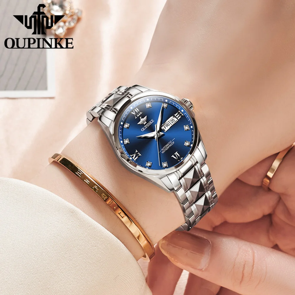 OUPINKE 3262 Woman Watch Japan Automatic Mechanical Watch For Women 50M Waterproof Diamond Scale Luxury Ladies Dress Wristwatch