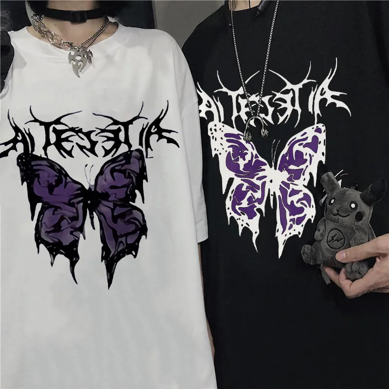 Description Picture 2 of item2024 Korean New Short Sleeves Retro Butterfly Print Short Sleeves