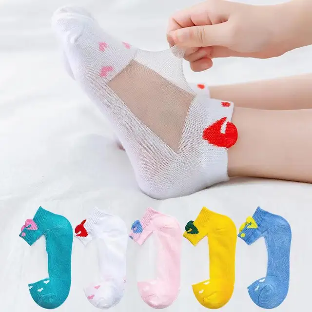 5 Pairs/lot 0-12Y Children Ultrathin Mesh Socks Baby Boys Girls Summer Cute Cotton Breathable Thin Soft Boat Socks Kids Socks A06-BLSHDJ