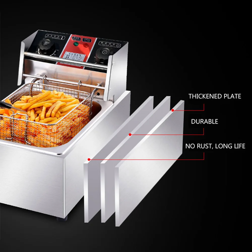 Double-cylinder deep fryer fries machine gas fryer