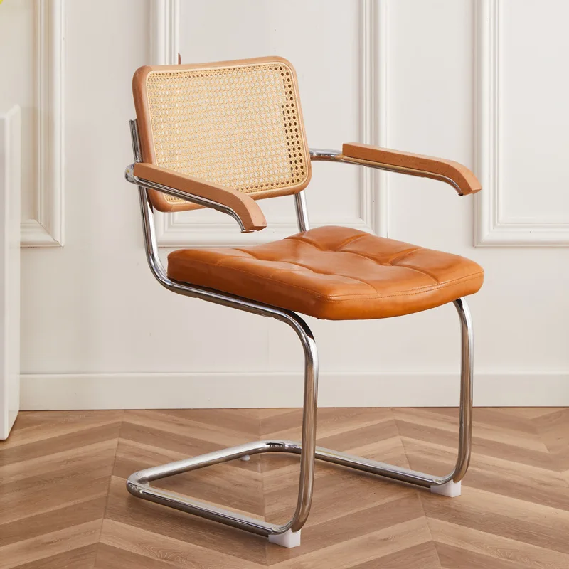 Mid-Ancient Rattan Dining Chair Nordic Retro Domestic Armchair Coffee Chair