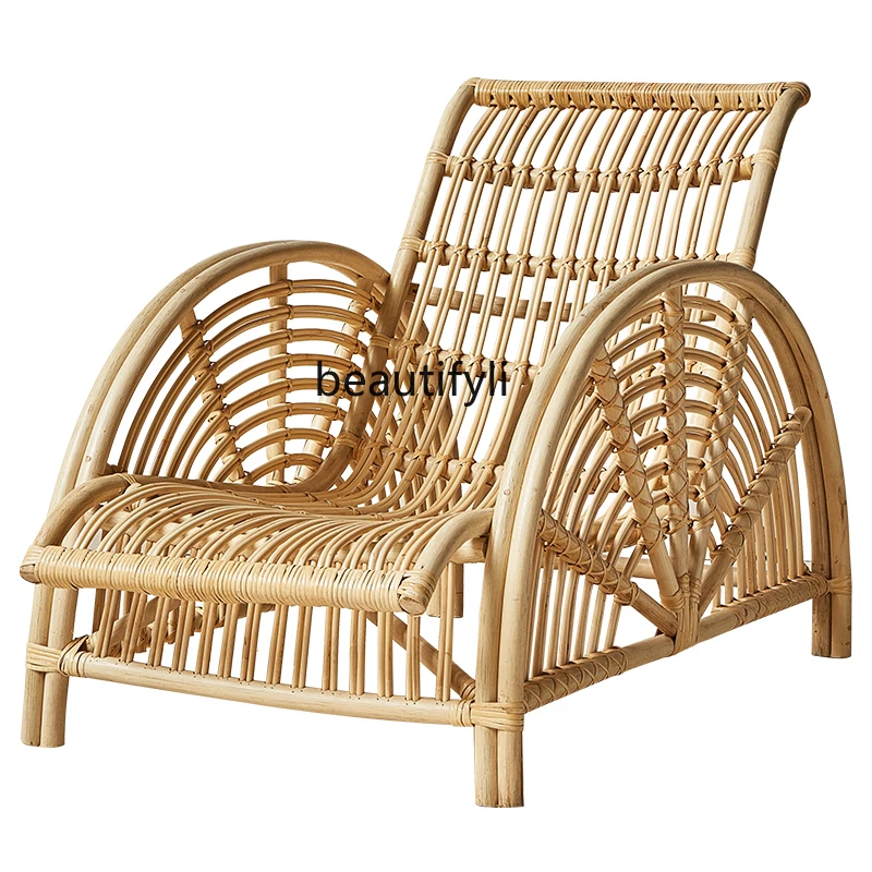 

Real Rattan Chair Jacob Rattan Chair Backrest Balcony Lunch Break Recliner Bed & Breakfast Leisure Lazy Bone Chair furniture