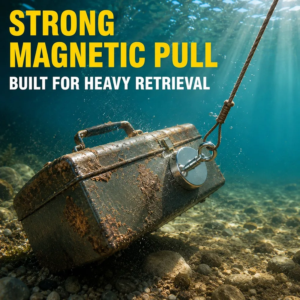 Heavy-Duty Magnetic Retrieval Hook for Water Recovery Operations