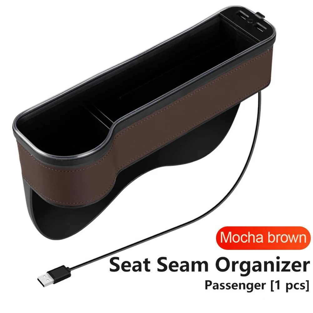 

Universal Car Seat Gap Organizer With Cup Holder Auto Console Side Pocket With Wireless Charging Dual USB Car Accessories