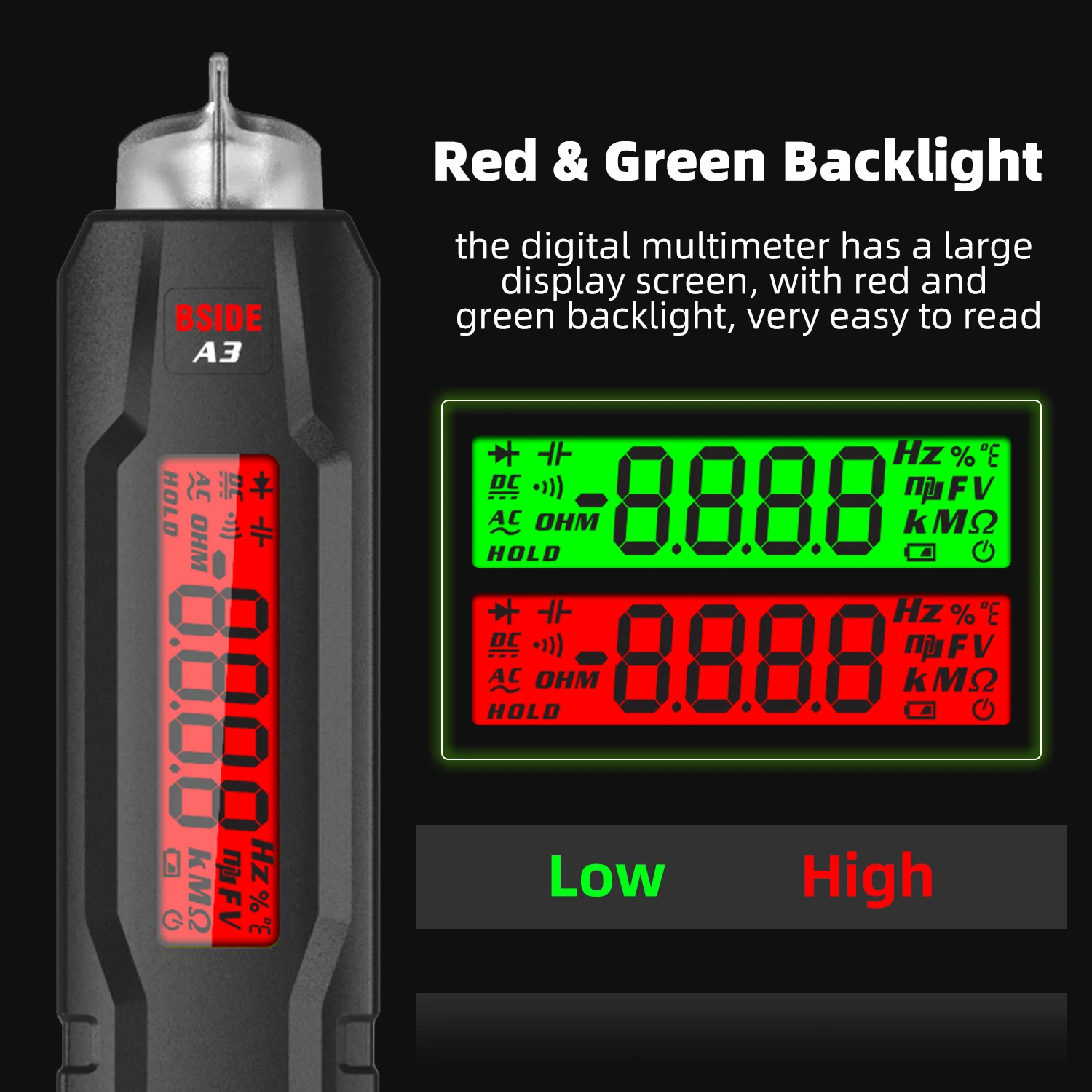 Smart Digital Multimeter Pen Type Multitester True RMS Voltmeter DC AC Voltage C