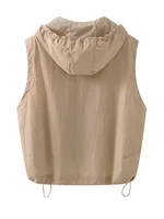 Summer 2025 Women's Loose Fit Casual Spor Workwear Vest Zipper Closure Versatile Outerwear Faionable Overalls Jaet