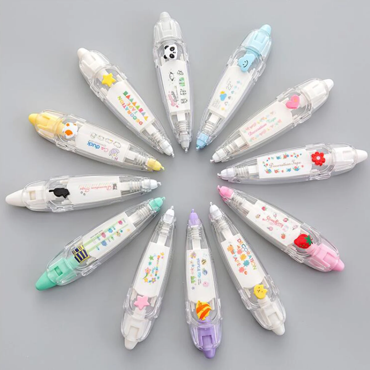 KawaiiDuck Panda Cherry Fish Balloon Strawberry Press Type Decorative Correction Tape Diary Stationery School Supply correction tape