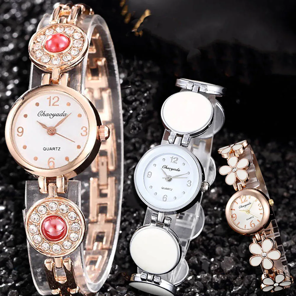 

Women Watches Luxury Gold Women Bracelet Fashion Flower Women Dress Watch Small Stainless Steel Wristband Clock Zegarek Damski