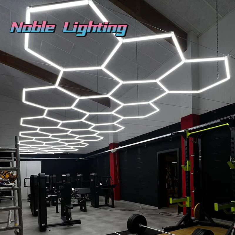 맞춤형 벌집 LED 자동차 디테일링 천장 조명, 육각형 차고 조명, 쇼룸 4S 워크샵 이발소 DIY 재미있는 직송