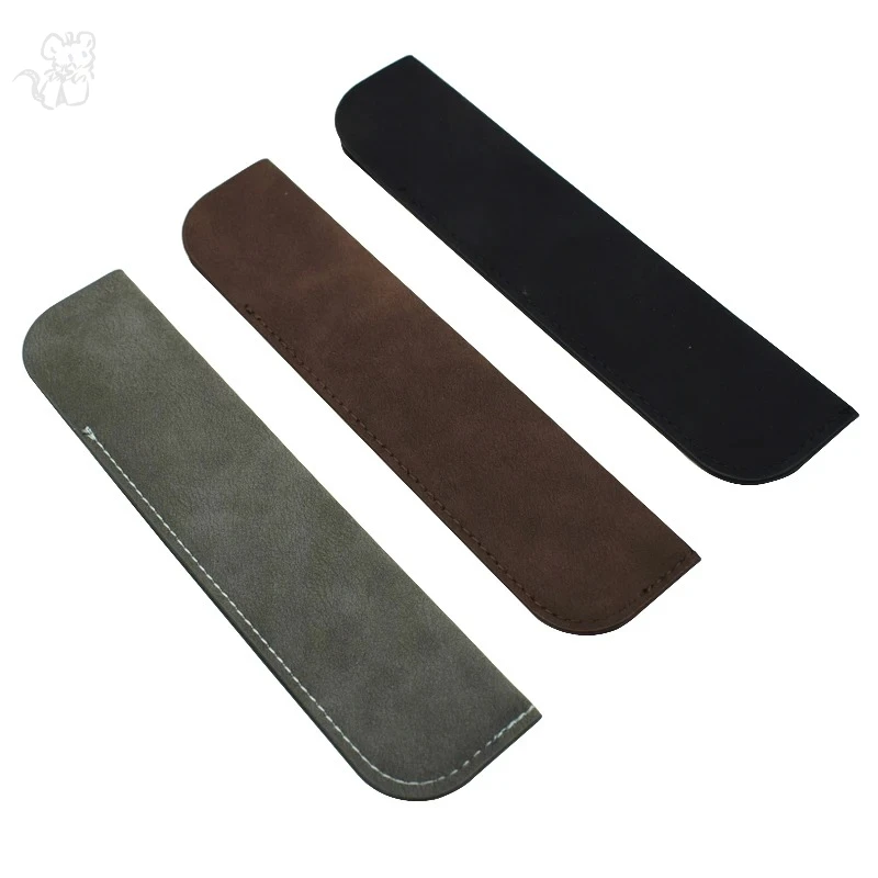 한 개의 펜을위한 부드러운 연필 케이스 홀더 PU 가죽 연필 케이스 쓰기 재료 편지지 보관 가방 사무실 학교 용품 선물