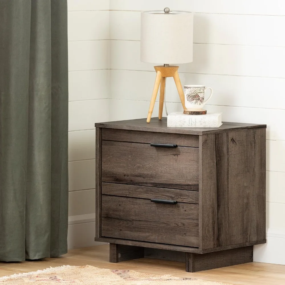 

2-Drawer Nightstand Bedside Tables for the Bedroom Furniture Fall Oak Furnitures Table Home