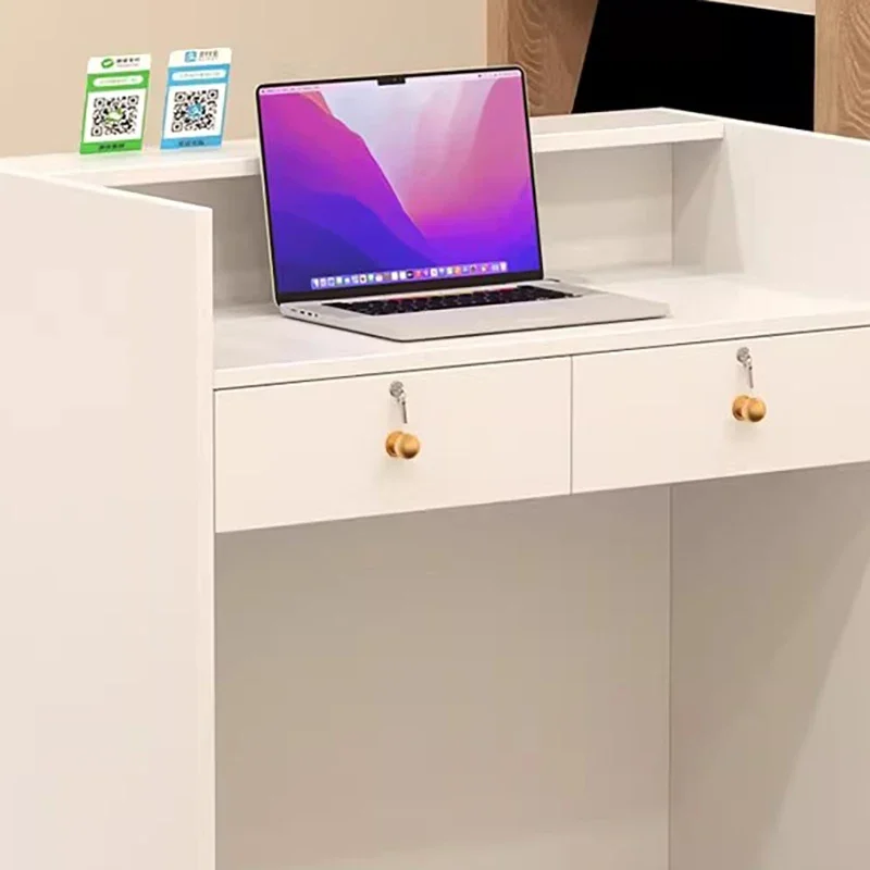 Restaurant Reception Desk Hairdresser Counter Table Bar Furnishings Salon Cafe Cosmetics Bureau Meuble Shelf Aesthetic Pink