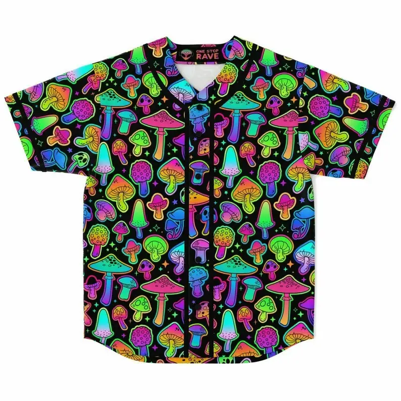 Psilo baseball Jersey (rave jersey, festival jersey, rave shirt, festival shirt, rave wear, button up)