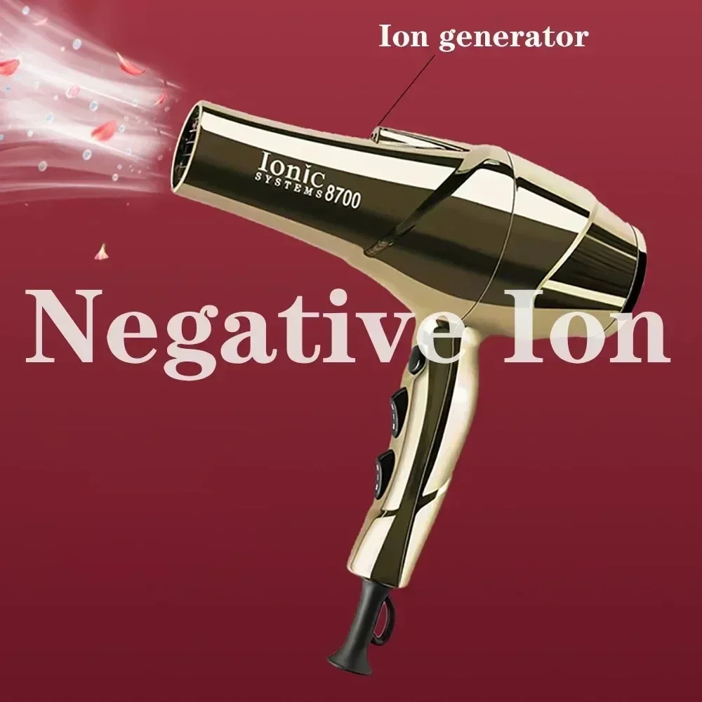 Professional Hair Dryer 2200W Powerful Wind 6 Gears Low Noise Blower High Speeds Strong Winds Negative Ions Blow Dryer for Salon 5