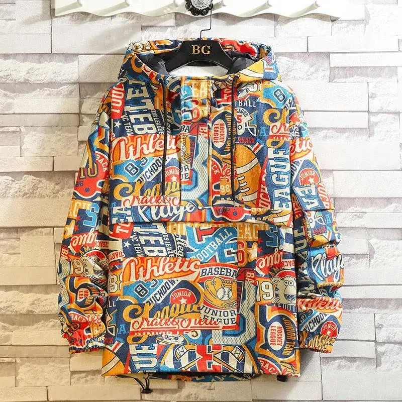 

2021 New Japanese Ruffian Handsome Headset Personality Coat Boys Korean Version Loose Autumn Hong Kong Style INS Graffiti Jacket