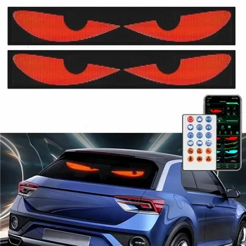 Luz LED brillante para ojos de coche, pantalla de matriz de parabrisas, ojos de diablo, Control remoto inalámbrico, lámpara LED para taxi y camión, 2 uds. 1