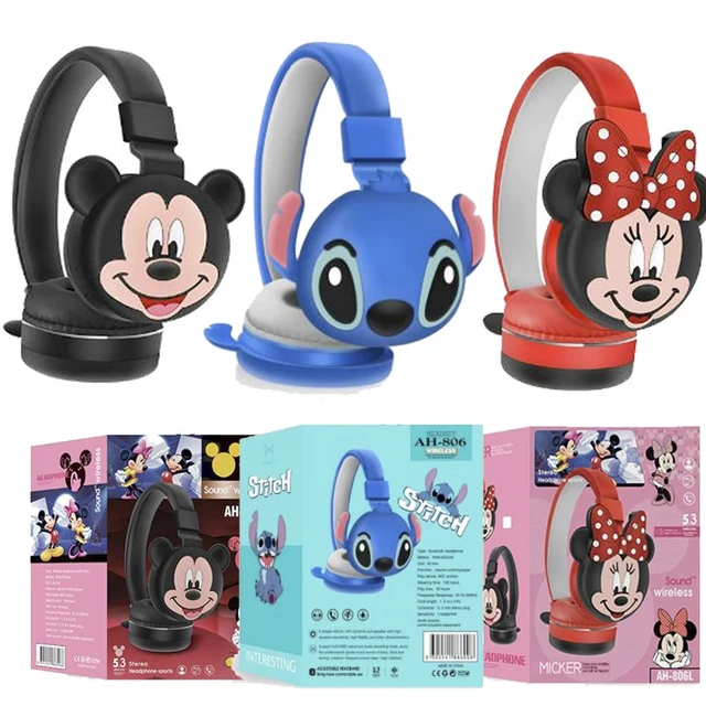 New Disney Stitch Wireless Bluetooth Headphones AH-806 HIFI Stereo Sound  Foldable Headsets with Mic Anime Cartoon Children Gift - AliExpress