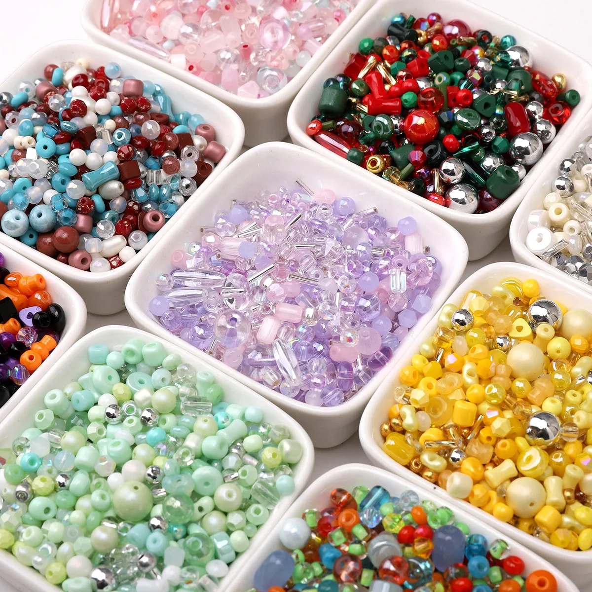 Vibrant Multi-Color Glass Rice Beads for DIY Jewelry and Accessories