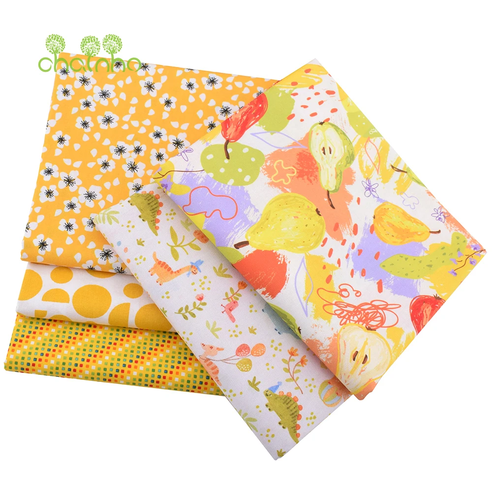 Chainho,Printed Plain Weave Cotton Fabric,Patchwork Cloth,Handmade DIY Quilting Sewing Material,5 Designs Series,20x25cm,15CD95