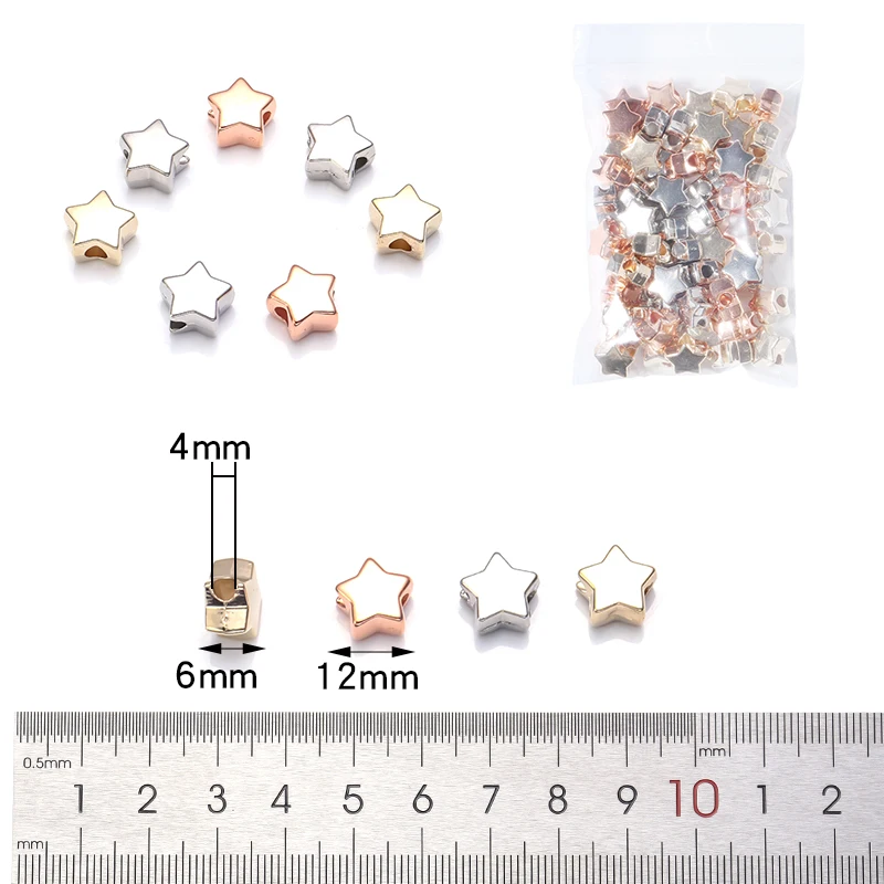50-100pcs/Lot Star Shape CCB Beads Multicolor Loose Spacer Bead for Jewelry Making Findings DIY Bracelet Neklace Accessories
