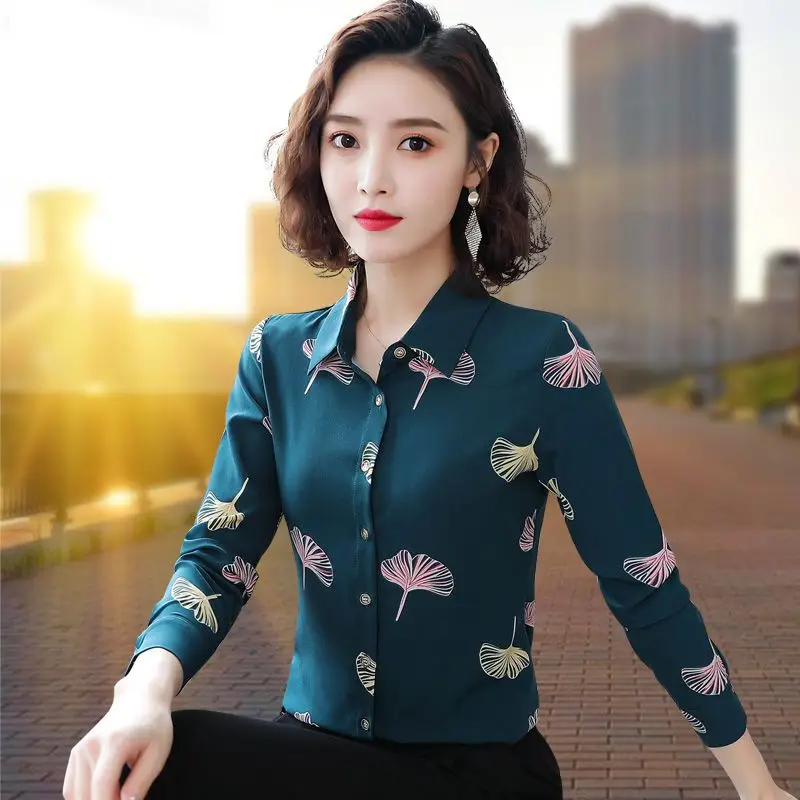 Vintage Printed Spliced Floral Shirt Women's Clothing 2023 Autumn Winter New Oversized All-match Casual Tops Office Lady Blouse