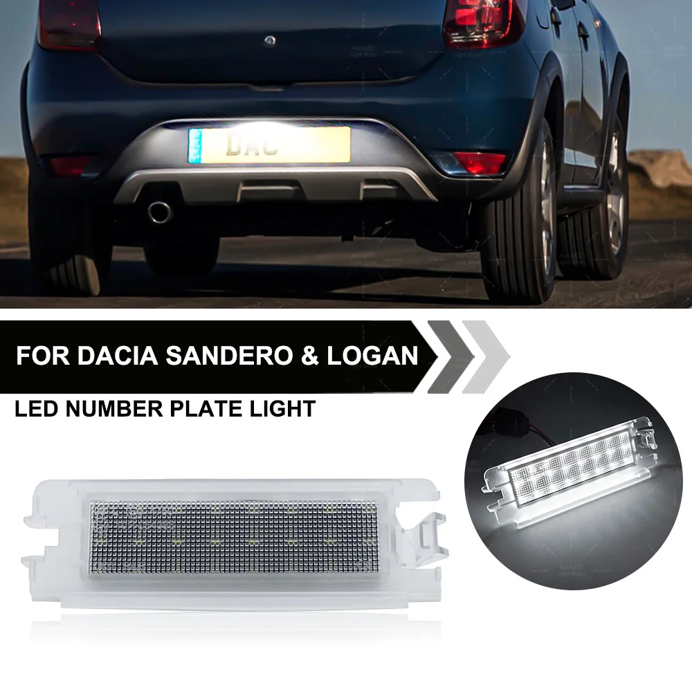2 Pz Per Dacia Sandero 2008-2012 Logan 2004-2012 Led Luce Targa Per Renault Clio Lampade Targa Oem #:7700433414