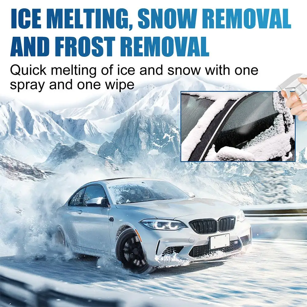 

60ML Ice Remover Spray Winter Car Windshield Deicer Spray Frost Defrosting Protection Removal Kit Anti-Icing Snow Spray Sno A4T1