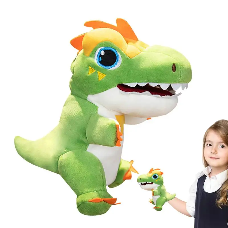 

Ручная кукла-динозавр, милая плюшевая кукла-динозавр, Интерактивная кукла-динозавр с подвижным Ротом для родителей и детей