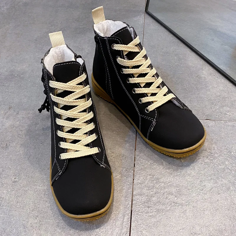 Snow Boots Women's 2023 New Flat Heel Martin Boots Winter Cotton Short Boots Women's Cotton Shoes Large boots women