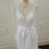 ZJ6002 Customized Boho V-neck Wedding Dresses Spaghetti Straps Appliques Corset Beach Tulle Bridal Gown Lace Floor Length 5