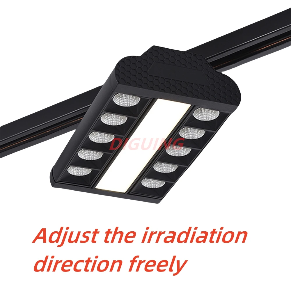 Supermarket Strip Light Shopping Mall Track Light Adjustable Angle Grille Spotlight Double Row Strip Spot Lamp LED Shelf