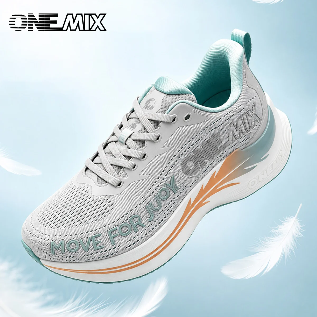 ONEMIX 2024 Lightweight Cushioning Men's Road Running Sneakers in O-Resilio CreamMix