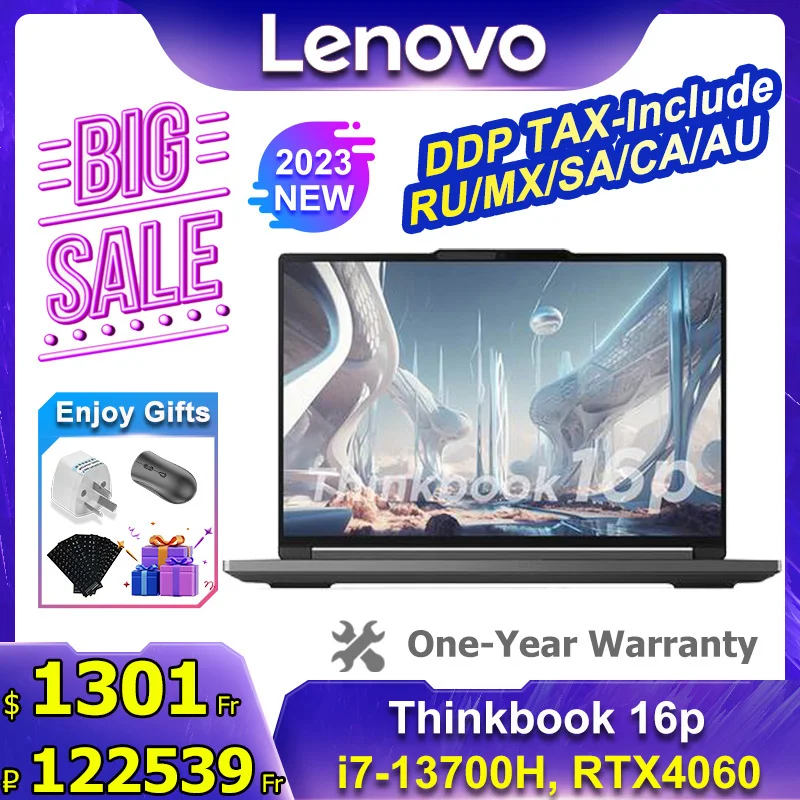 레노버 2023 씽크북 컴퓨터 노트북, 인텔 i7-13700H, 2.40GHz, RTX4060, 8GB, 16GB RAM, 512GBSSD, 16 인치, 2.5K IPS 스크린, 16p 노트북