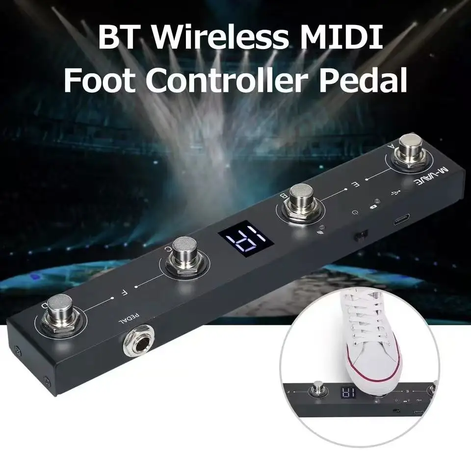 M-VAVE Chocolate MIDI Controller BT Rechargeable 4 Buttons MIDI Controller Pedal APP Control With Wireless Transmission System