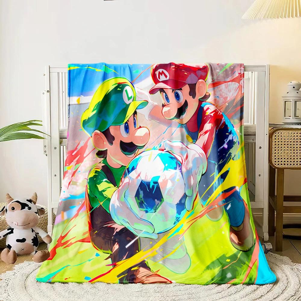 Mario Movie,Game Printed Soft Warm Flannel Throw Blanket.Office Nap Cape,Camping,Outdoors,Bed Sheet,Living Room,Sofa blankets. 3
