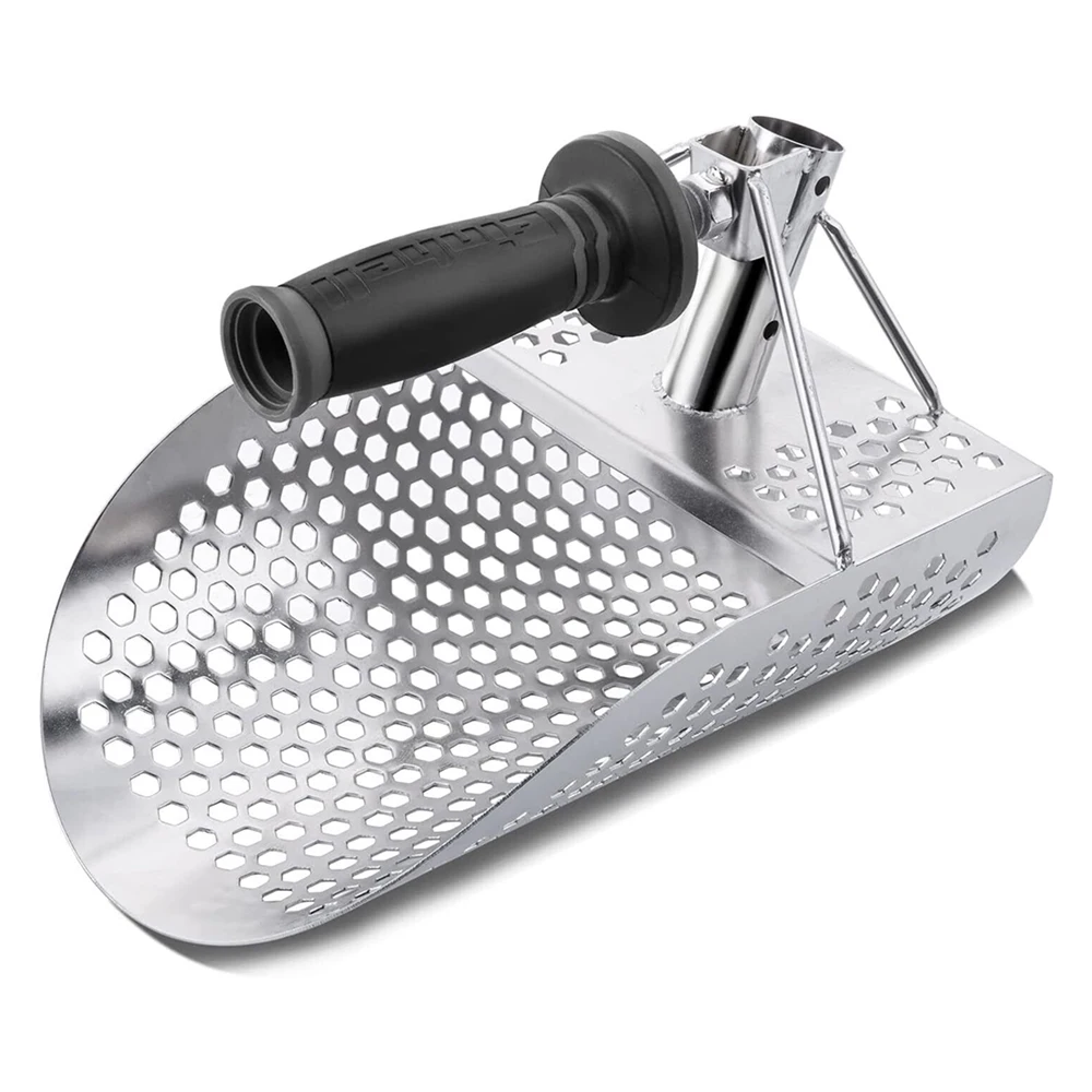 Stainless Steel Sand Scoop for Metal Detecting, Hexahedron 7Mm Holes for Beach Treasure Hunting Hand Held Shovel 2