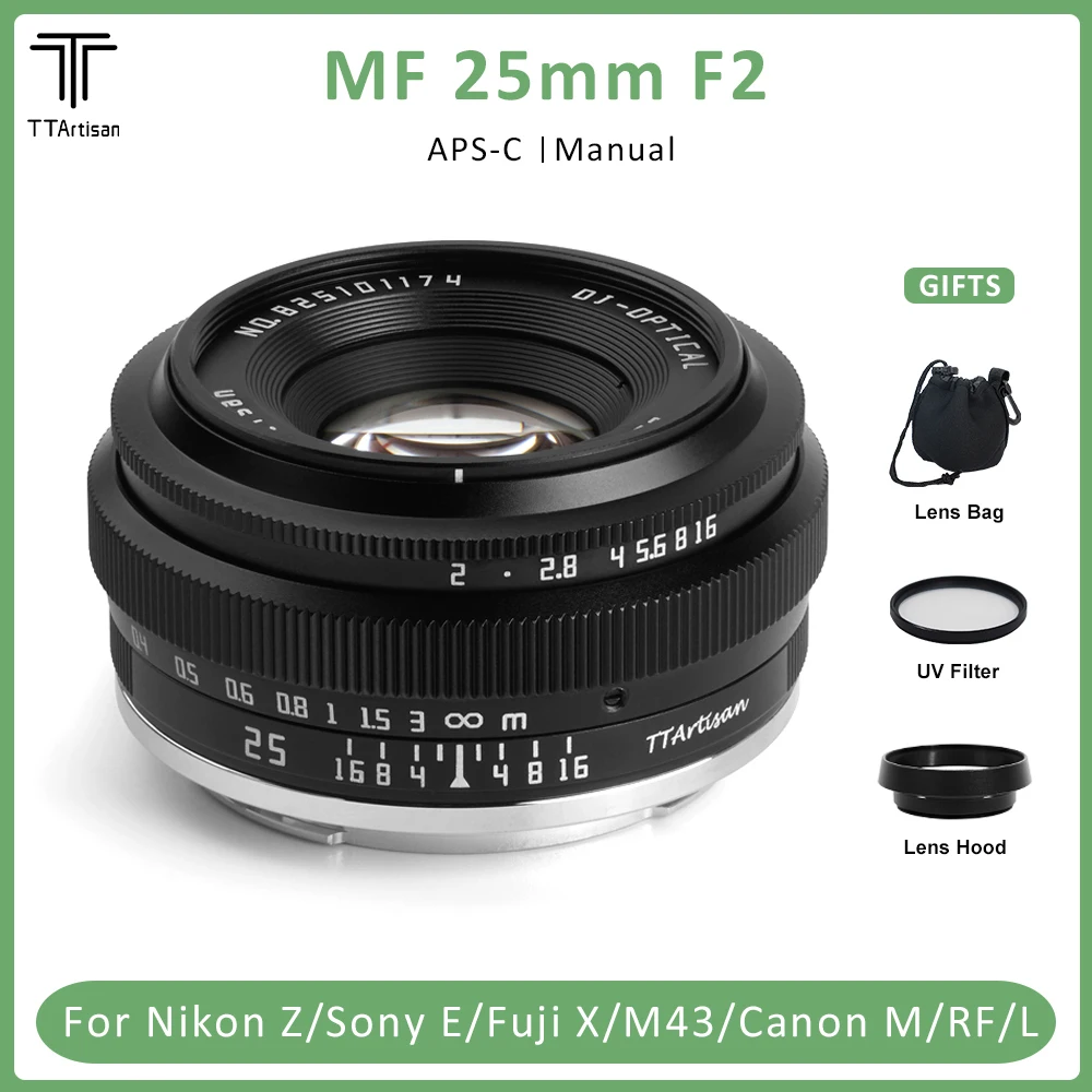 Ttartisan 25mm F2 Mf Mirrorless Camera Lens For Canon Efm Canon Rf