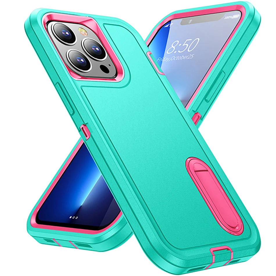 SANNIER Shockproof Phone Case For iPhone 13 Mini 11Pro 12Pro 13Pro Fashion Metal Bracket Cover For iPhone 13 12 11 Pro Max capa iphone 13 mini slim case