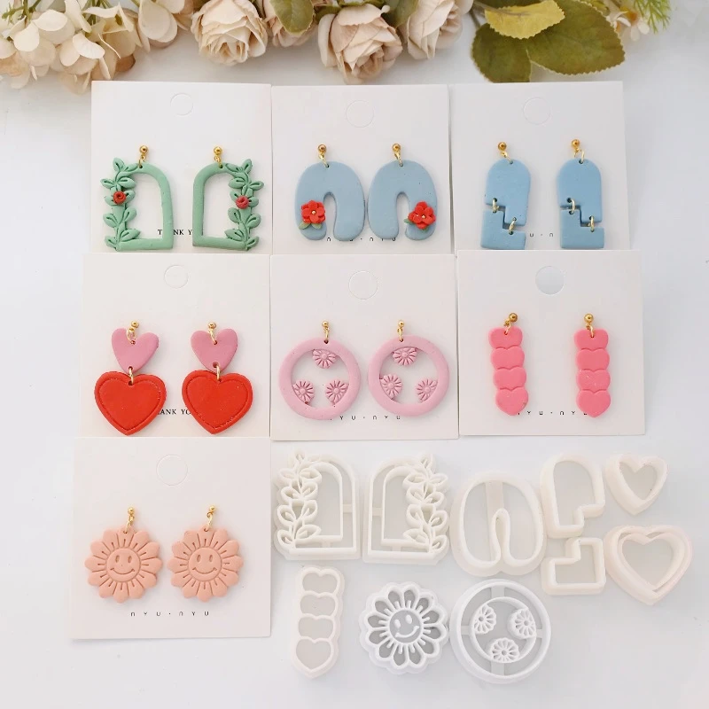 Polymer Clay Cutter Vine Geometry/heart Type Polymer Clay Mold DIY Festival Party Earrings Jewelry Pendant Shape Pottery Tools