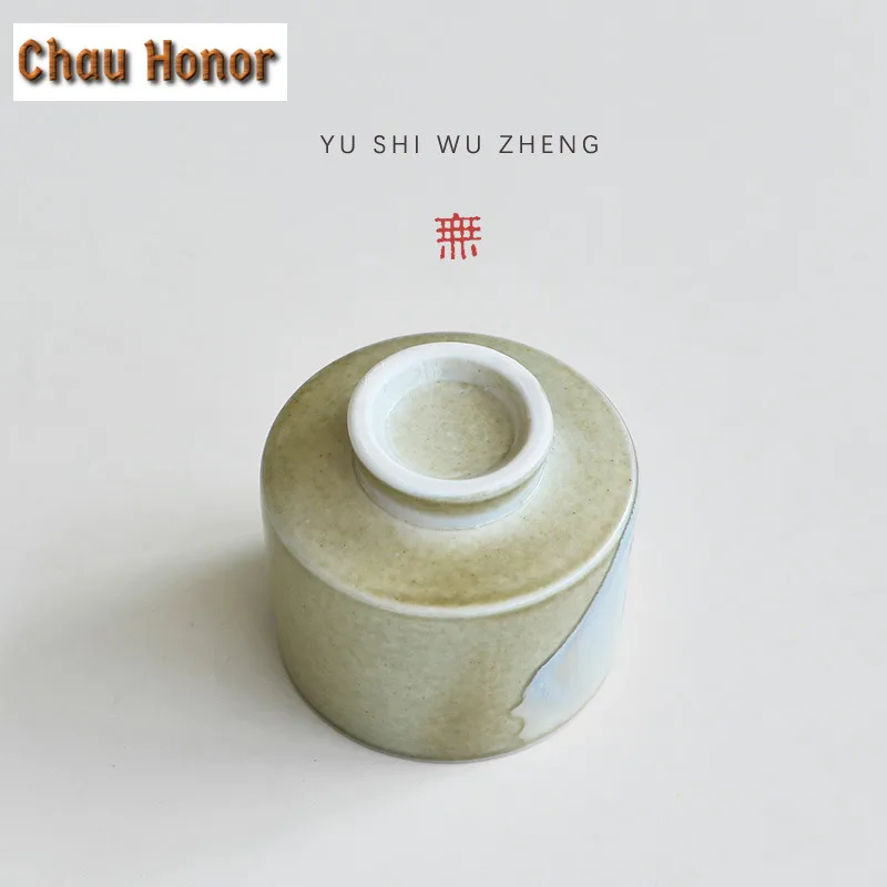 80ml Oracle Bone Coarse Pottery High Foot Teacup Antique Tea Bowl Cups Tea-tasting Smelling Cup Chazhan Master Cups Drinkware