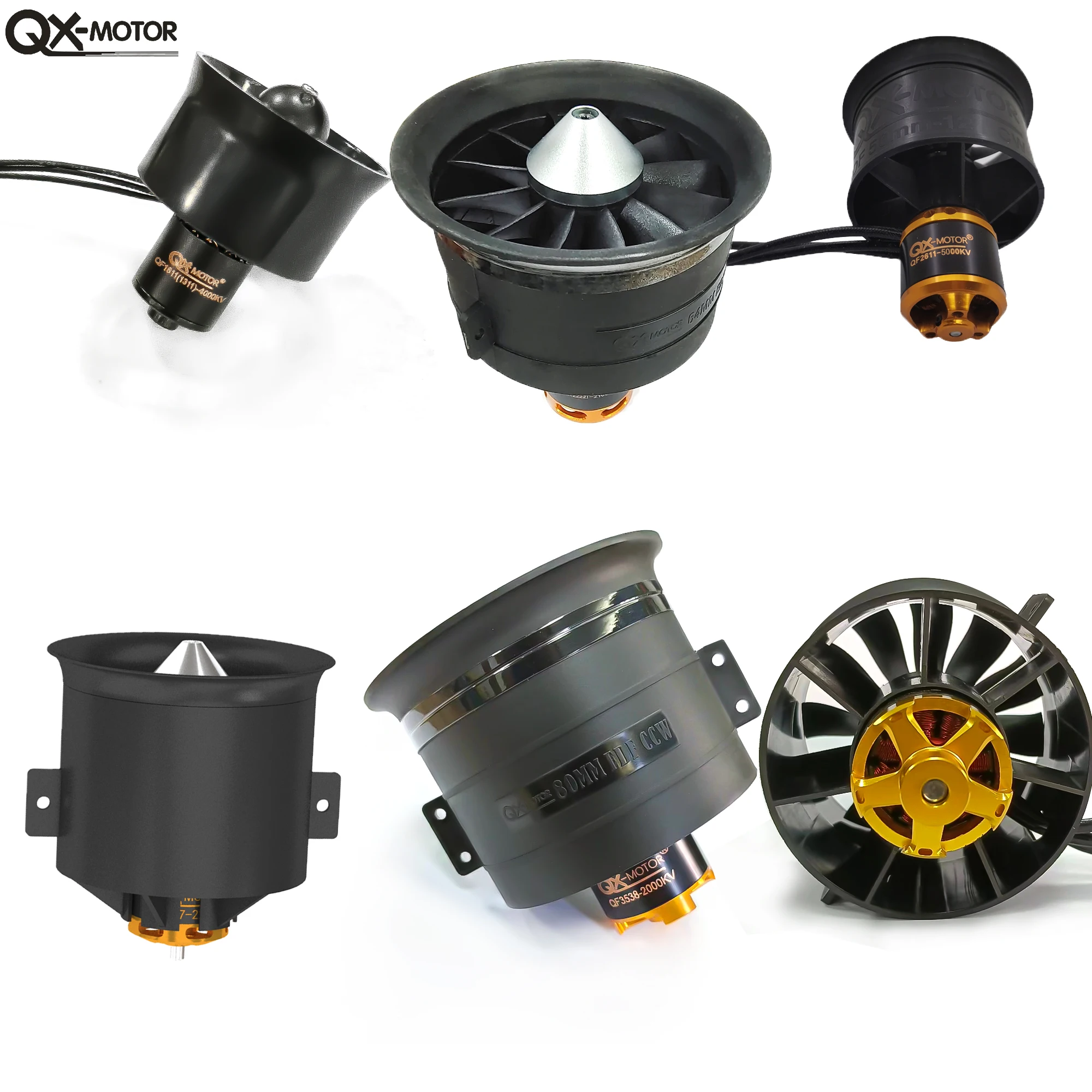 브러시리스 모터가 장착된 제트기용 덕트 팬 30mm 50mm 64mm 70mm 90mm EDF