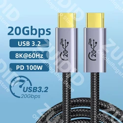 High-Speed USB4 Type C to C Cable, 240W 40Gbps, 5A Fast Charging, 8K@60Hz Display - 0.5M (USB3.2 20Gbps)
