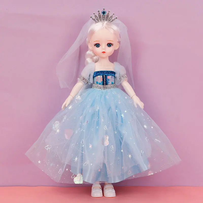 

Simulation Wedding Doll 3D Eyes Fashion 32cm BJD Princess Doll 13 Movable Joint Girls' Family Birthday Gift Children's DIY Toys