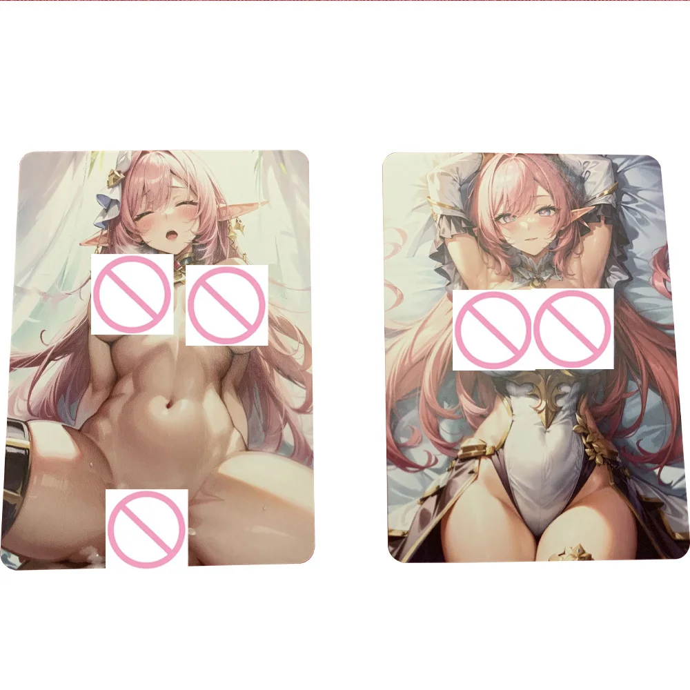 

Anime Collection Card Honkai Impact 3 Elysia Sexy Nude Card Beautiful Big Breasted Girl Matte Anime Peripheral Boy Gifts 63*88mm