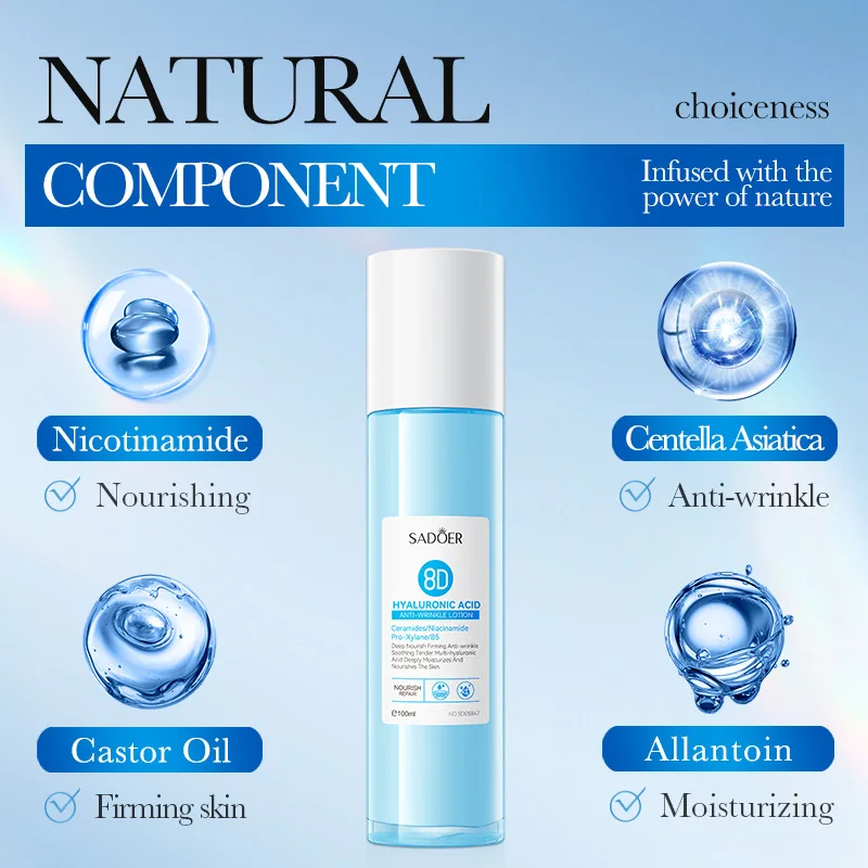 Hyaluronic Acid Anti-wrinkle Moisturizing Lotion Moisturizing Skin Deep Penetration Hydrate Nourish Water Emulsion