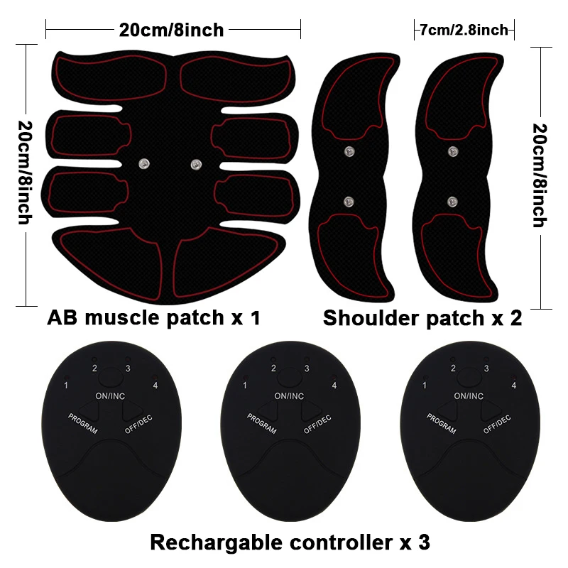 USB Rechargeable Abdominal Muscle Trainer Belt