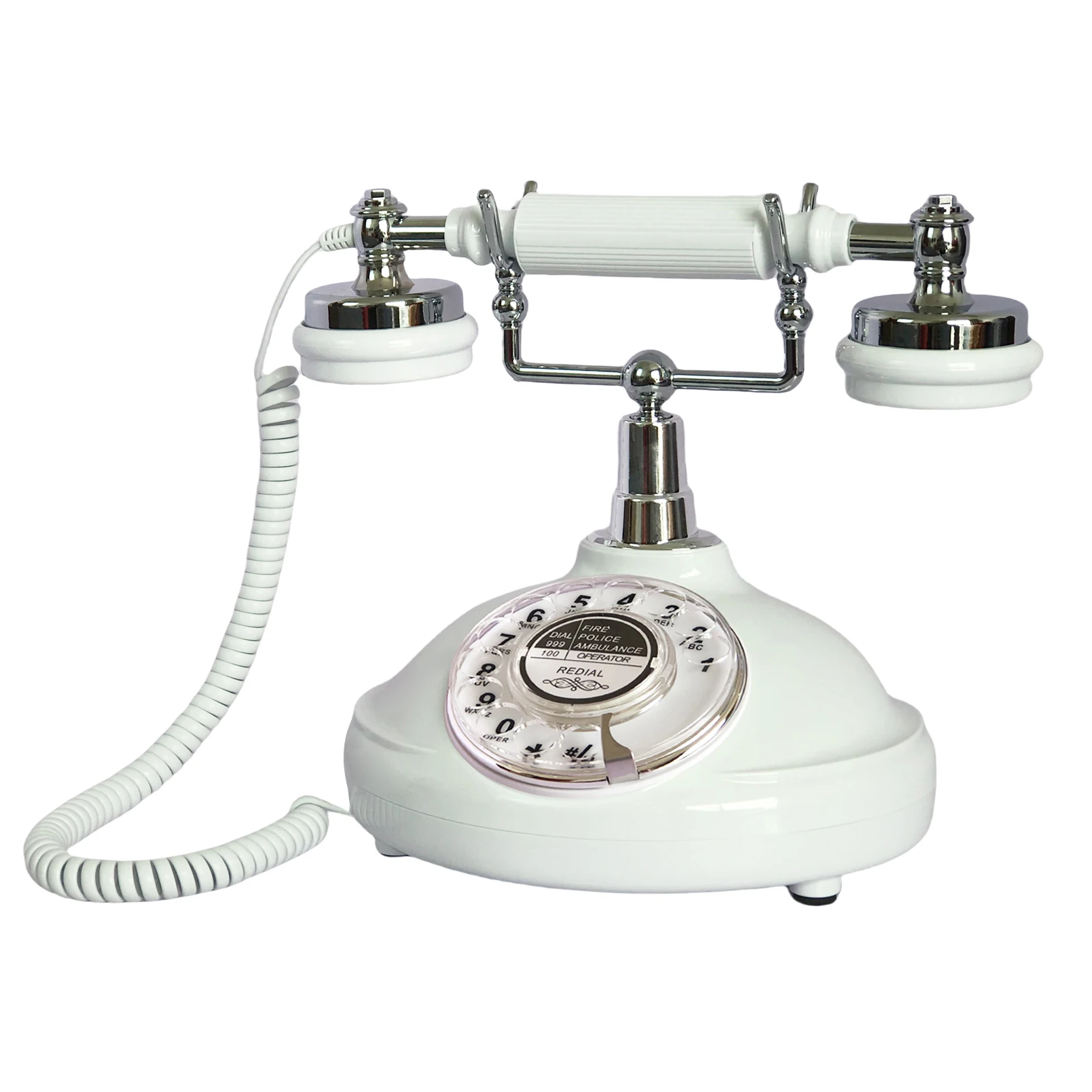 Description Picture 3 of itemRetro Corded Landline Phone White Classic Vintage Old Fashion Telephone for Home & Office, Wired Antique Home Phone Gift