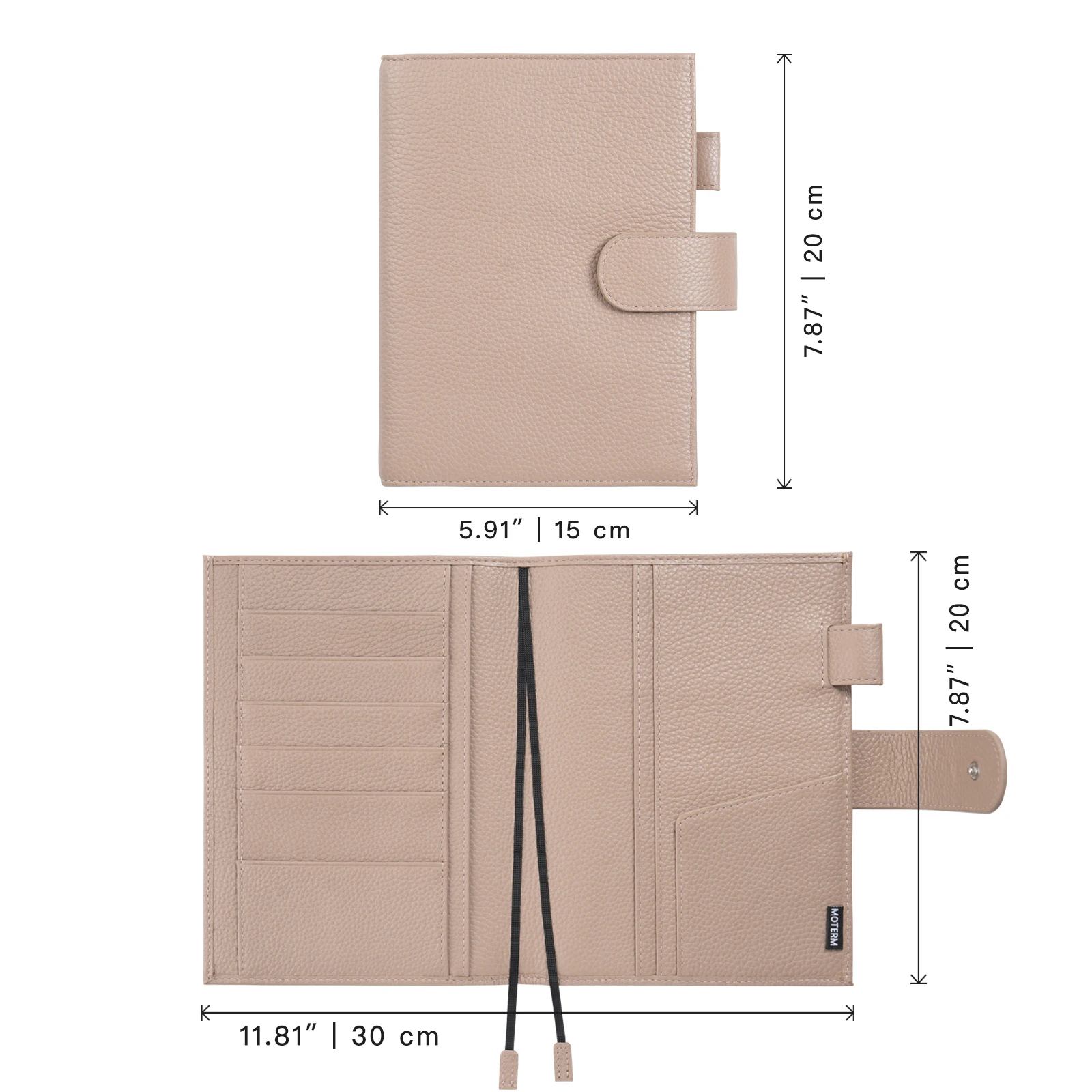 Moterm 오리지널 시리즈 B6 Plus 커버 B6 Stalogy Notebook 페블 그레인 소 가죽 플래너 주최자 의제 저널